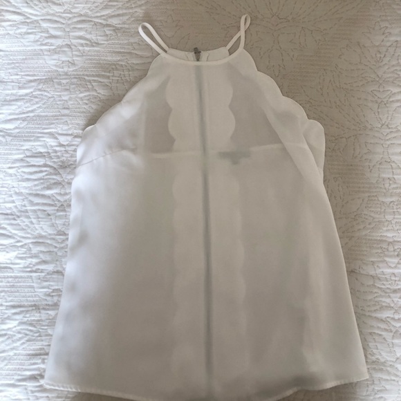 41 Hawthorn Tops - 41 Hawthorn White Scalloped Racerback Tank Top